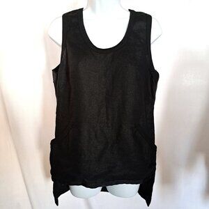 DENIS GAGNON Designer CANADA  LINEN TOP cami Sz M front pockets MADE IN CANADA